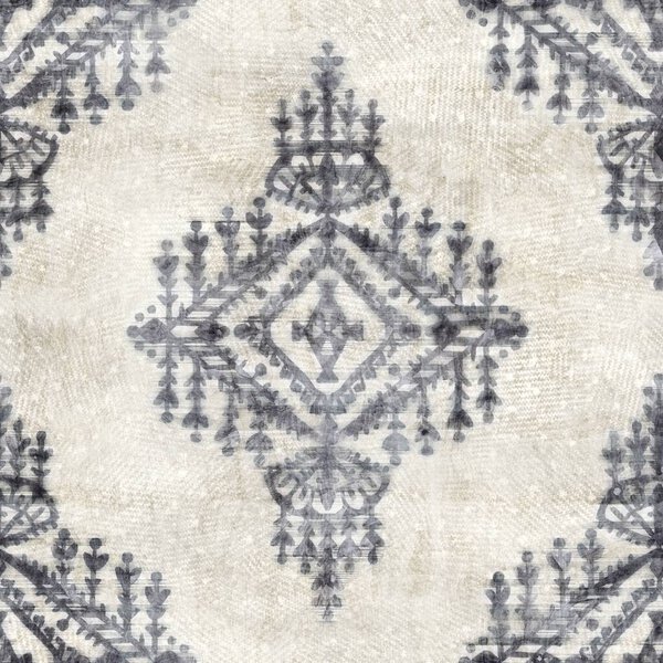 Seamless grungy tribal ethnic rug motif pattern.
