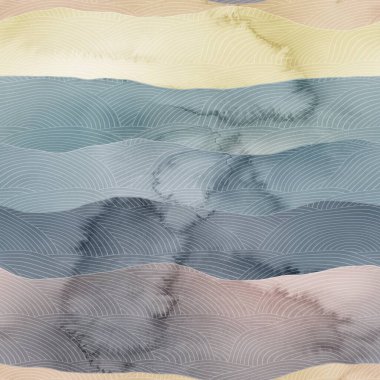 Sulu boyalı tepelerin kusursuz renkli desenleri..