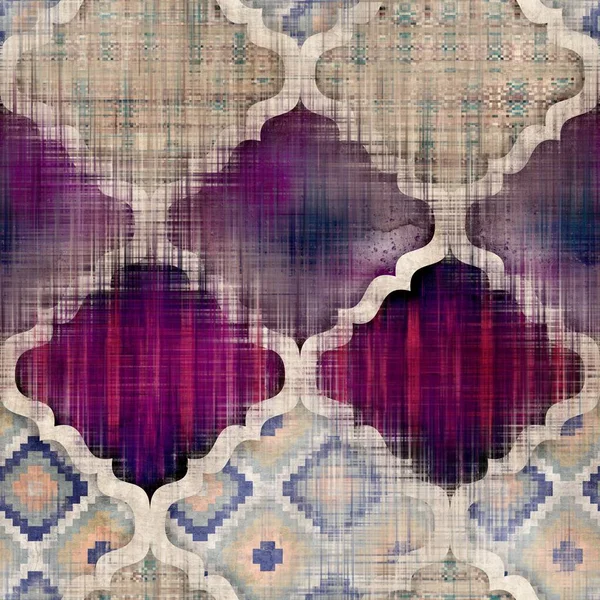 Motif sans couture d'inspiration marocaine très texturé pour impression de surface — Photo