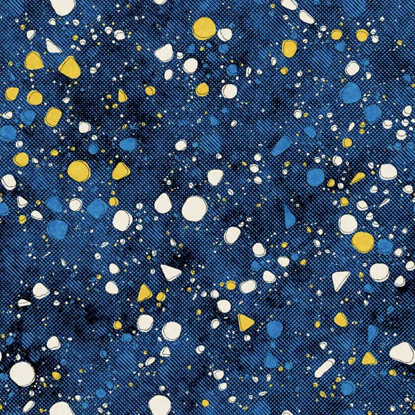 Patrón azul y amarillo vibrante abstracto sin costuras para imprimir — Foto de Stock