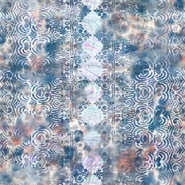 Sömlös högstrukturerad intrikat och utsmyckat mönster i marinblått — Stockfoto