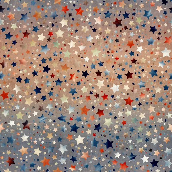 Nahtloses Muster von Sternenmotiven in komplizierten Farben und Texturen — Stockfoto