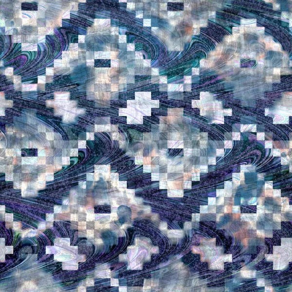 Sömlös högstrukturerad intrikat och utsmyckat mönster i marinblått — Stockfoto