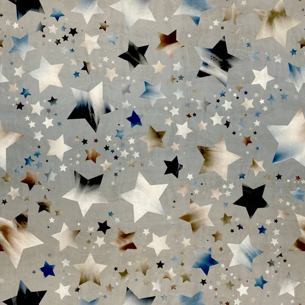 Naadloos patroon van sterrenmotief in ingewikkelde kleuren en textuur — Stockfoto