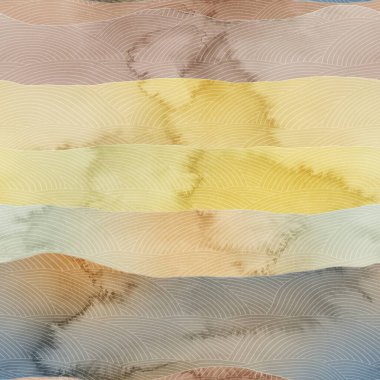 Sulu boyalı tepelerin kusursuz renkli desenleri..