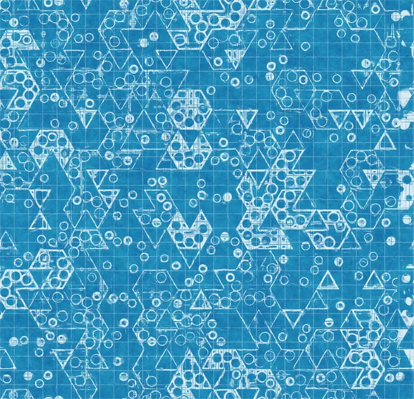 Seamless bright blue blueprint pattern for textile and print