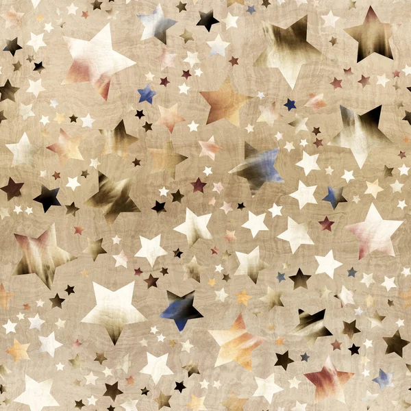 Karmaşık renkler ve dokularda yıldız motifinin kusursuz deseni
