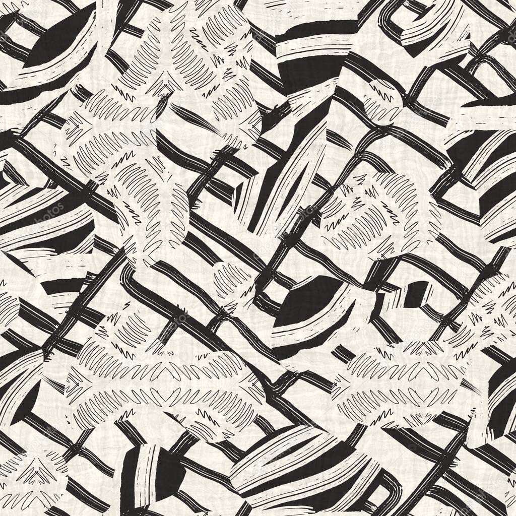 Seamless two tone hand drawn brushed effect pattern swatch