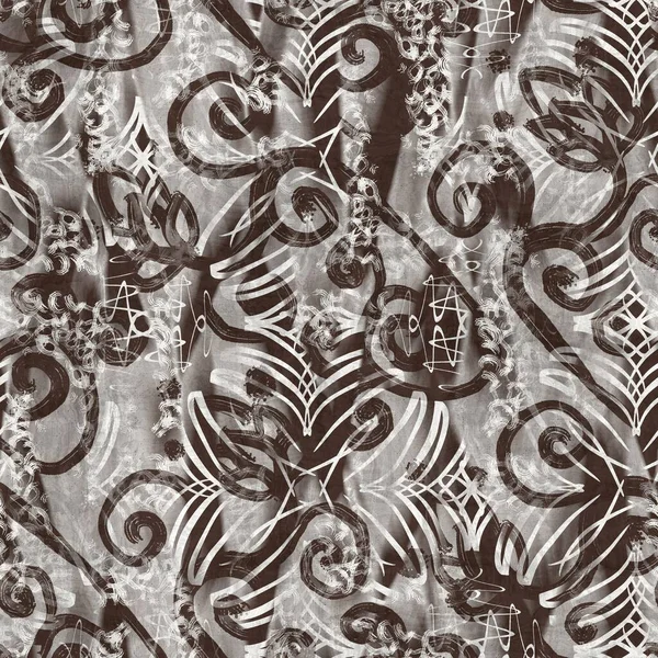 Amostra padrão de efeito escovado sem costura de dois tons desenhada à mão — Fotografia de Stock