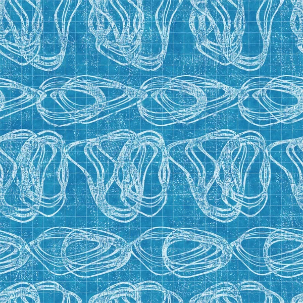 Seamless bright blue blueprint pattern for textile and print — Stock Photo, Image