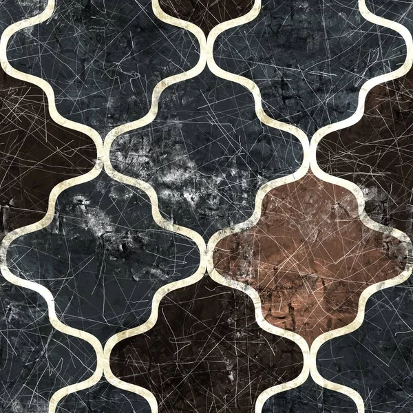 Kusursuz Fas Döşeme Mozaik Yüzey Yazdırma Modeli — Stok fotoğraf