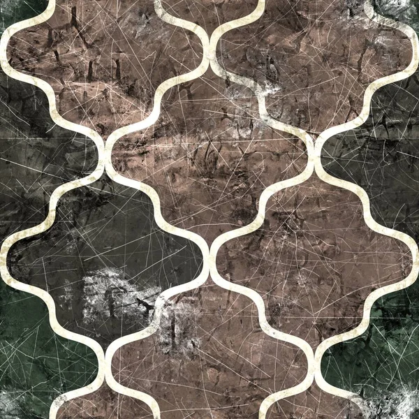 Sömlös marockansk kakel Mosaik Grungy mönster för yttryck — Stockfoto
