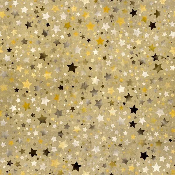 Sömlöst mönster av stjärnmotiv i intrikata färger och textur — Stockfoto