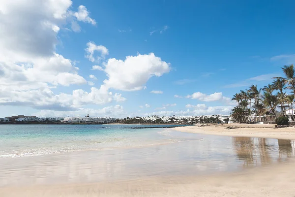 Sonnenstrand Costa Teguise Lanzarote Kanarische Inseln Spanien — Stockfoto