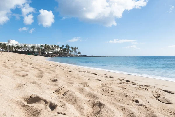 Sonnenstrand Costa Teguise Lanzarote Kanarische Inseln Spanien — Stockfoto