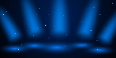 Şeffaf arka planda spot mavisi. Konser için poster