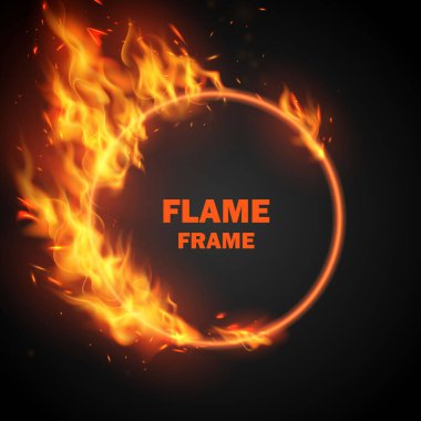 Yanan kırmızı kıvılcımlar gerçekçi alevlerin soyut arkaplanı