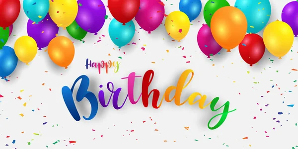 Happy Birthday Banner Bunte Feier Hintergrund — Stockvektor