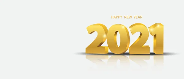 Frohes Neues Jahr 2021 Hintergrund Grußkarten Design Vorlage Gold Broschüre — Stockvektor