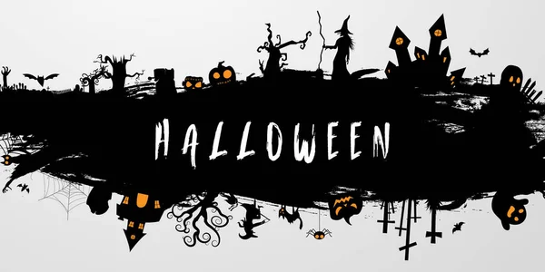 Cartel Halloween Party Carnaval Concepto Diseño Fondo — Vector de stock