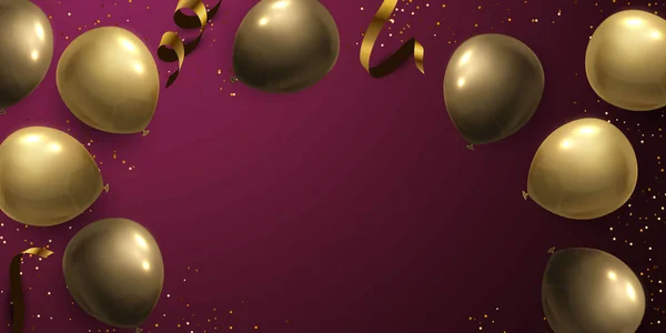 Bannière Fête Cadre Célébration Avec Fond Ballons Vente Illustration Vectorielle — Image vectorielle