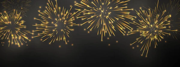 Feuerwerk Und Weihnachten Motto Feier Party Happy New Year Gold — Stockvektor