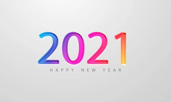 2021 Happy New Year Colorful Background Congratulations Cards — Stock Vector