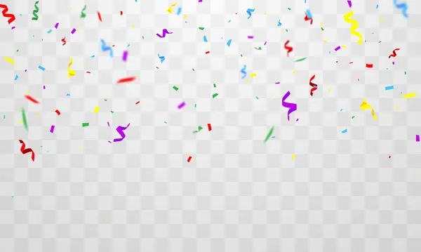 Confetti Kleurrijke Linten Viering Achtergrond Template Met — Stockvector