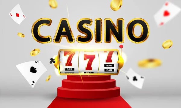 Online Casino Smartphone Mobile Phone Slot Machine Casino Chips Flying — Stock Vector