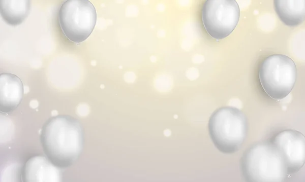 Fête Célébration Bannière Avec Fond Ballons Couleur Blanche Vente Illustration — Image vectorielle