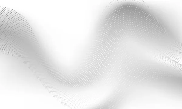 Affiche Abstraite Fond Gris Avec Ondes Dynamiques Réseau Technologique Illustration — Image vectorielle
