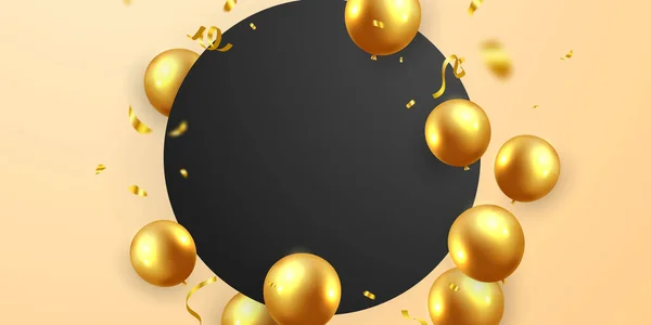 Slavnostní Rám Party Banner Zlatými Balónky Pozadí Výprodej Vektorové Ilustrace — Stockový vektor