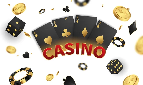 Casino Luxury Vip Convite Com Confete Festa Festa Gambling Banner —  Vetores de Stock