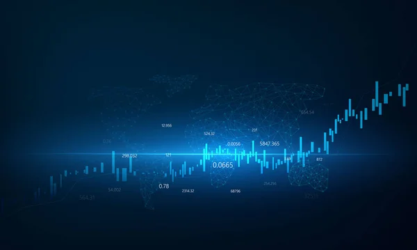 Pasar Saham Grafik Ekonomi Dengan Diagram Konsep Bisnis Dan Keuangan - Stok Vektor