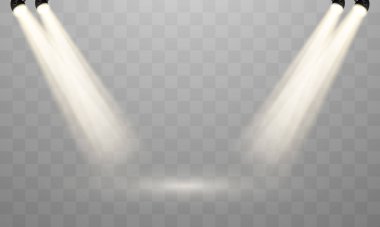 Işık şeffaf arkaplanda izole edildi. Konser için poster