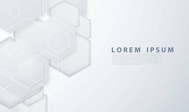 Dinamik ve soyut gri arkaplan posteri. teknoloji ağı Vektör illüstrasyonu.