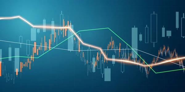 Mercado Ações Gráfico Econômico Com Diagramas Negócios Conceitos Financeiros Relatórios — Vetor de Stock