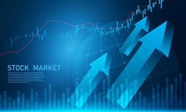 股票市场 带有图表的经济图 商业和金融概念和报告 抽象的技术交流概念矢量背景 — 图库矢量图片