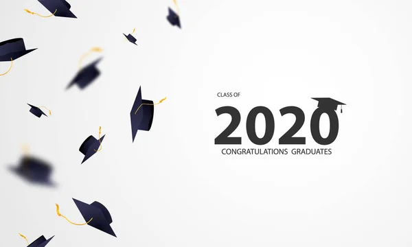 Felicitaciones Graduados Clase 2020 Ilustración Del Vector Banner Diseño Tarjeta — Vector de stock