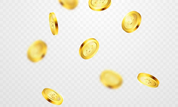 Gold Coins Casino Invitación Vip Lujo Con Confeti Fiesta Celebración — Vector de stock