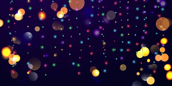 Weihnachtsbeleuchtung Bunte Abstrakte Element Das Cover Dekoration Bokeh Hintergrund Verwendet — Stockvektor