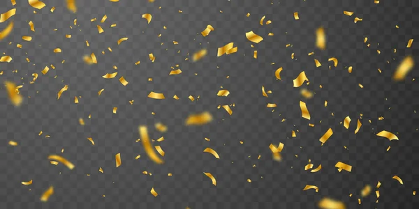 Cintas Oro Confeti Celebración Lujo Saludo Tarjeta Rica — Vector de stock