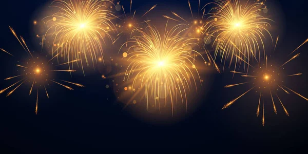 Fuochi Artificio Festa Tema Natalizio 2021 Felice Anno Nuovo Disegno — Vettoriale Stock