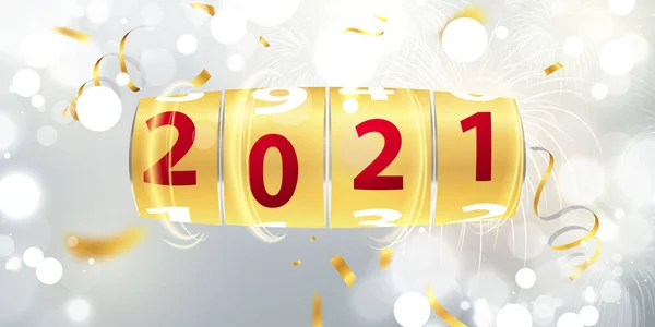 Frohes Neues Jahr 2021 Hintergrund Grußkarten Design Vorlage Gold Broschüre — Stockvektor