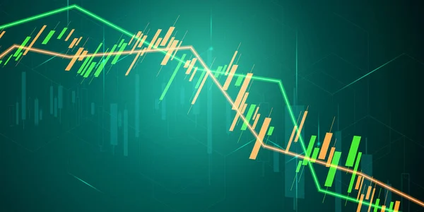 Mercado Valores Gráfico Económico Con Diagramas Negocios Financieros Conceptos Informes — Vector de stock
