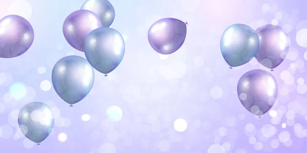 Μωβ Μπαλόνια Φήμη Έννοια Σχεδιασμό Πρότυπο Διακοπές Happy Day Φόντο — Διανυσματικό Αρχείο