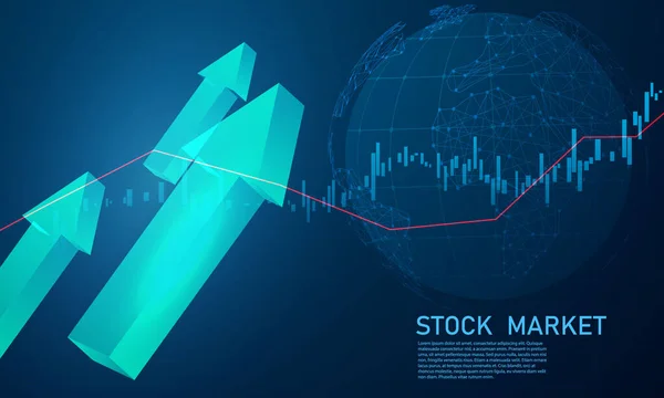 Börs Ekonomisk Graf Med Diagram Affärsmässiga Och Finansiella Begrepp Och — Stock vektor
