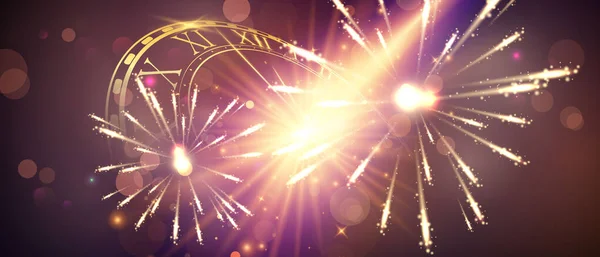 Fuegos Artificiales Navidad Temática Celebración Fiesta 2021 Feliz Año Nuevo — Vector de stock