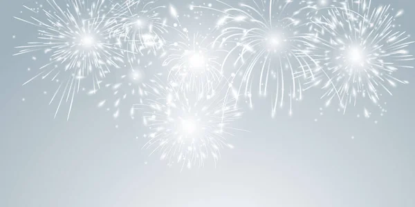 Fuochi Artificio Festa Tema Natalizio Felice Anno Nuovo Sfondo Design — Vettoriale Stock
