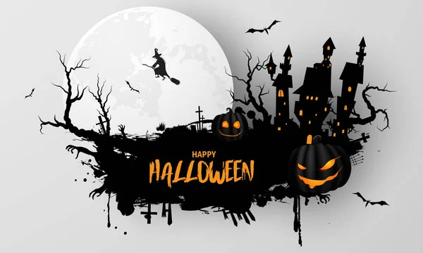 Cartel Halloween Party Carnaval Concepto Diseño Fondo — Vector de stock